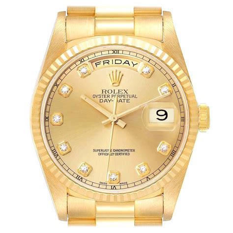 rolex day date quadrante oro e diamanti|Orologio Rolex Day.